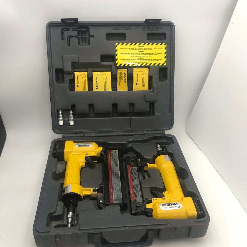 Air Plus By Alltrade Set Of 2 Pneumatic Air Staplers/Nail Guns